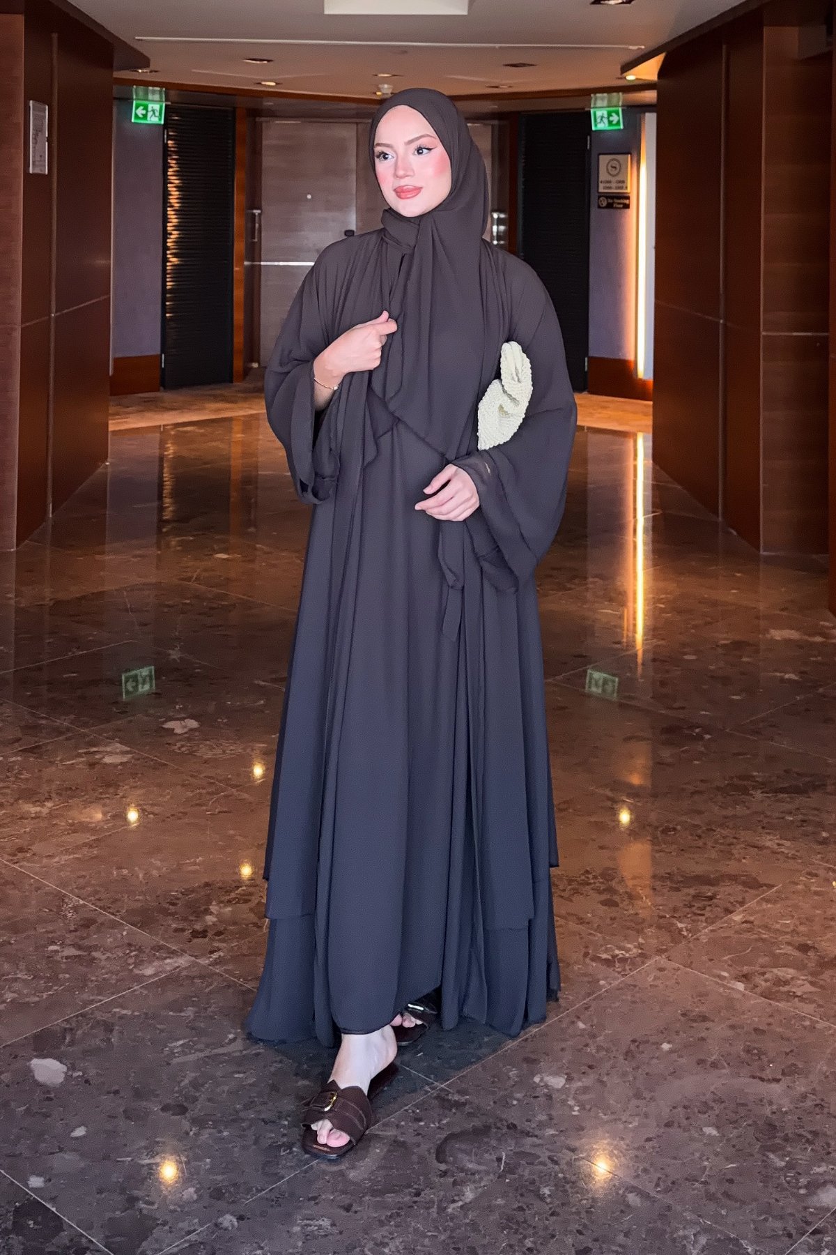 Mono Abaya - Kahverengi