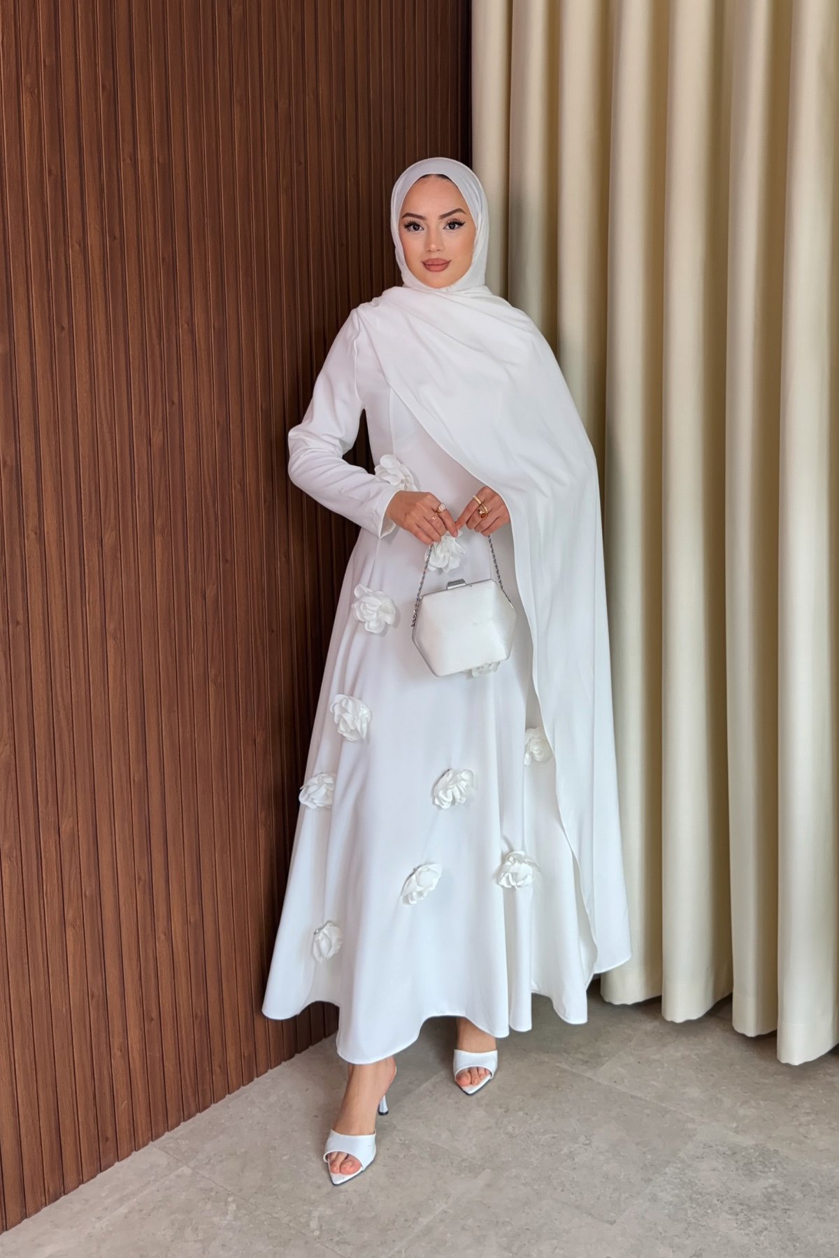 Rovena Elbise - Beyaz