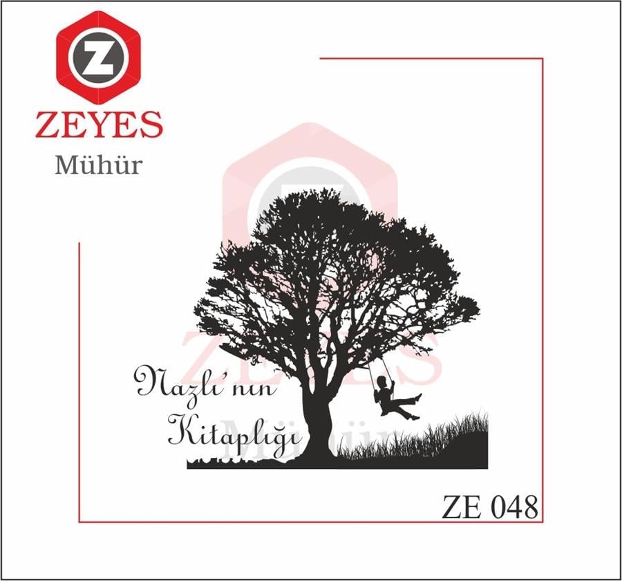 Agaçta Sallanan Mutlu Kiz  Mührü  ZE 048