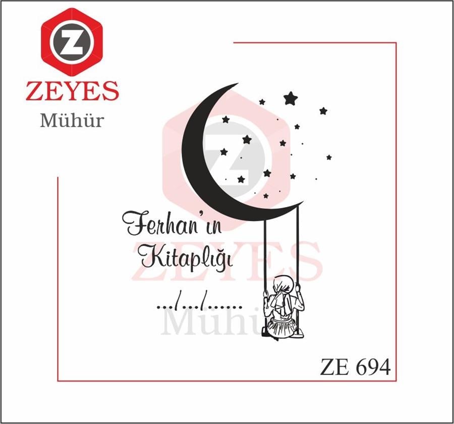 Ay'da Sallanan Kiz Kitap Mührü   ZE 694