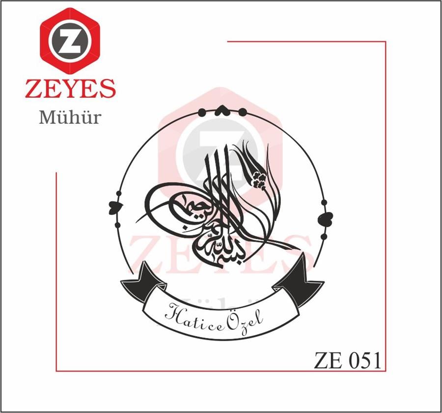 Besmele Tugra Lale Mührü  ZE 051