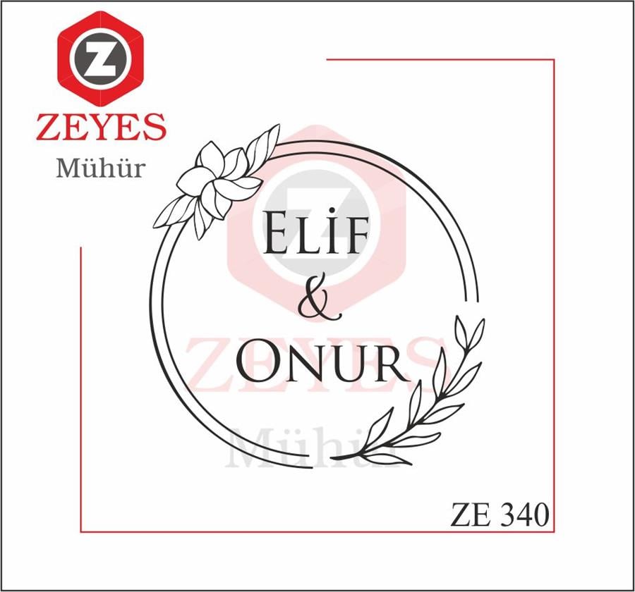 Çiçek Çerçeveli  Isim Mührü  ZE 340