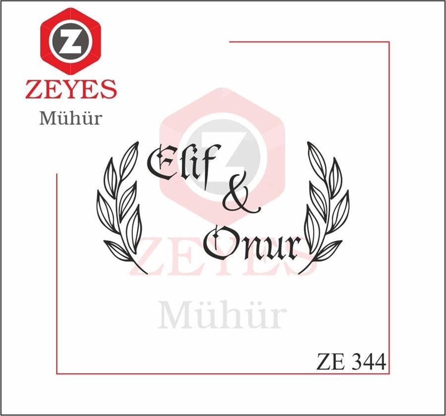 Çiçek Çerçeveli Isim Mührü  ZE 344