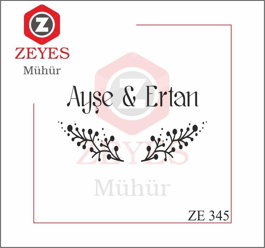Çiçek Çerçeveli Isim Mührü  ZE 345