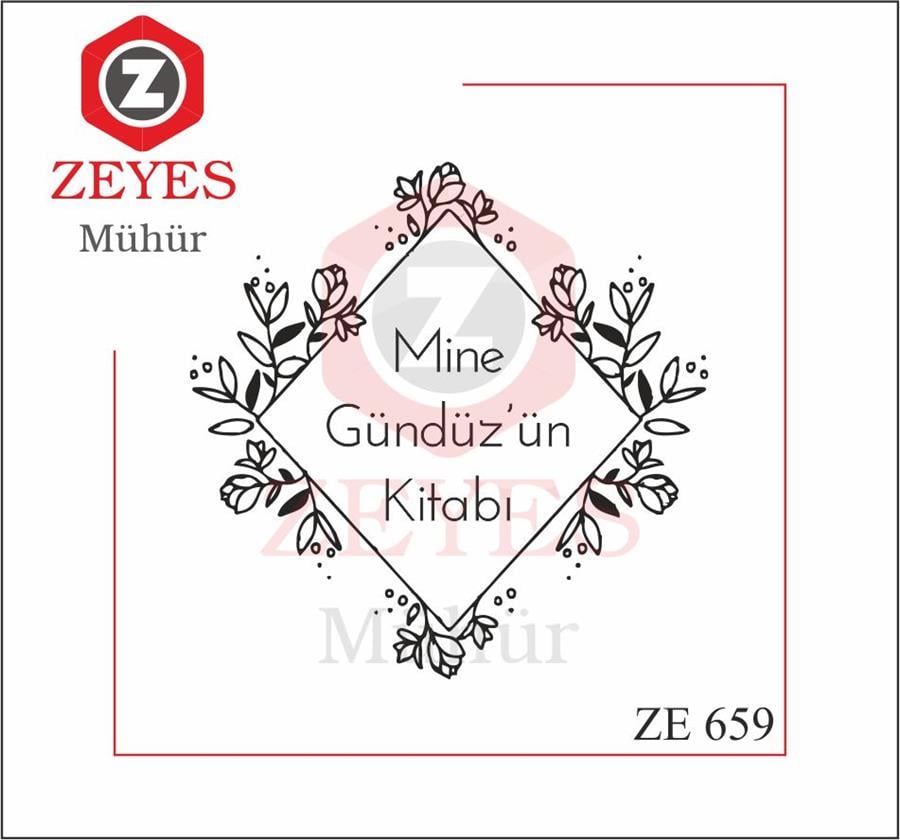 Çiçek Çerçeveli Kitap Mührü   ZE 660