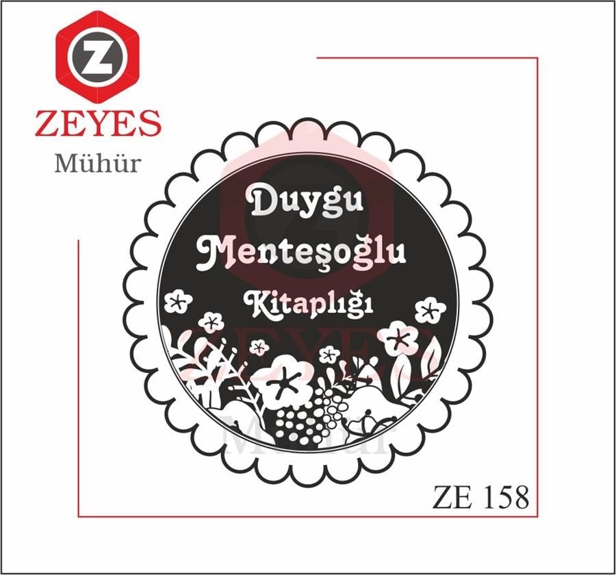 Çiçek Deseni Kitap Mührü ZE 158