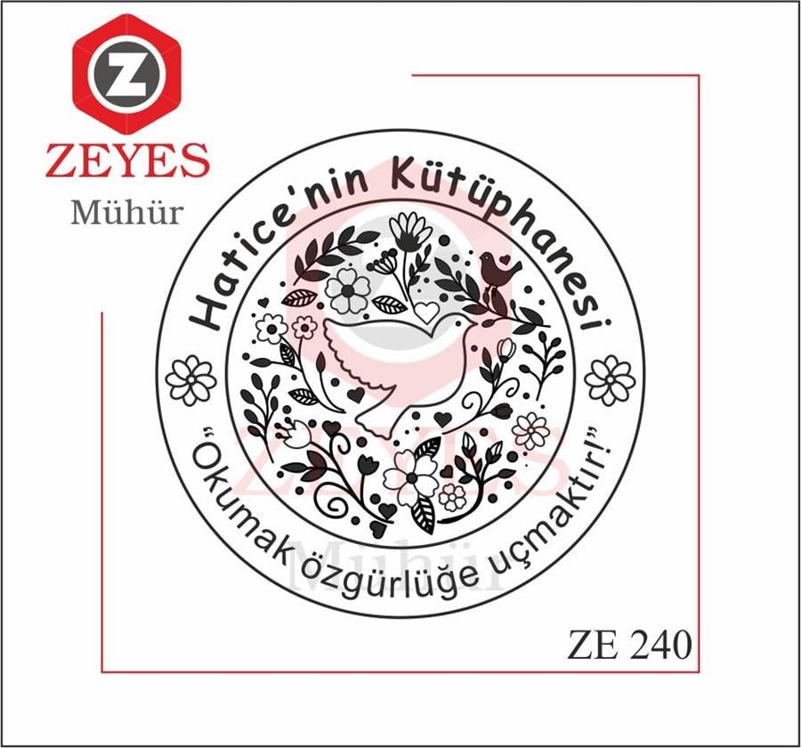 Çiçekler Kuslar Kitap Mührü ZE 240