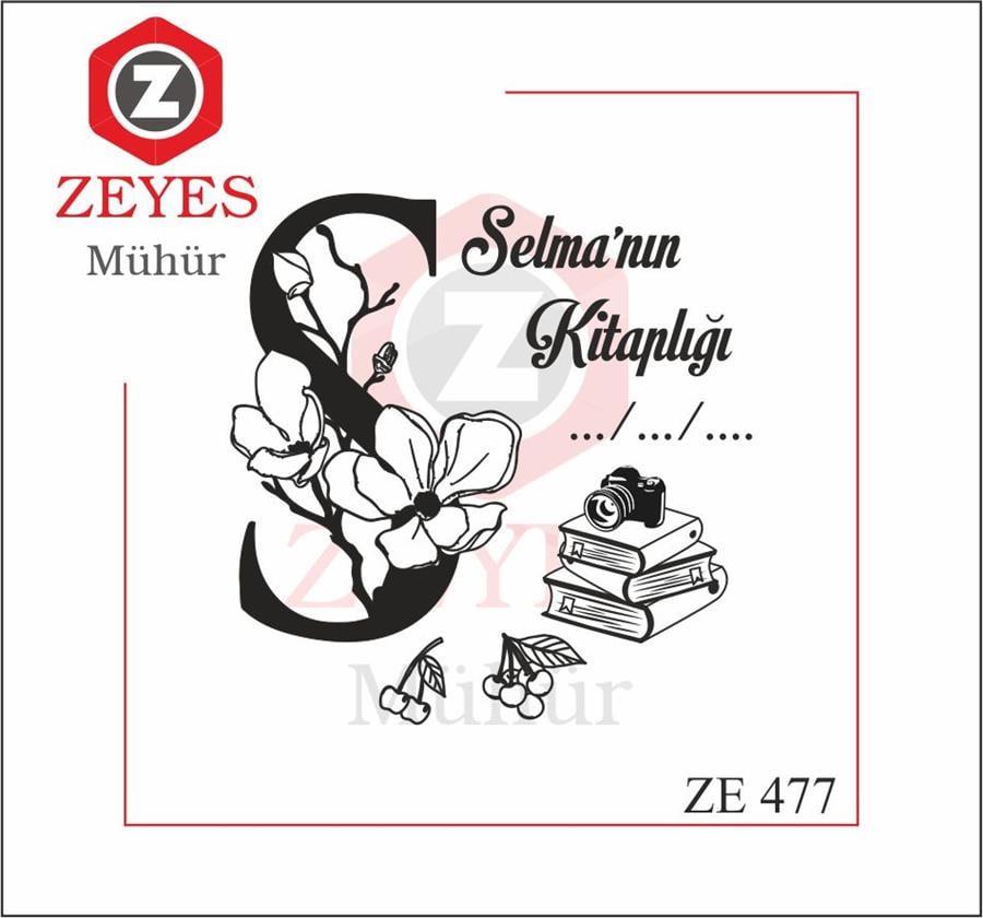 Çiçekli Harf ile Kitap  Mührü   ZE 477