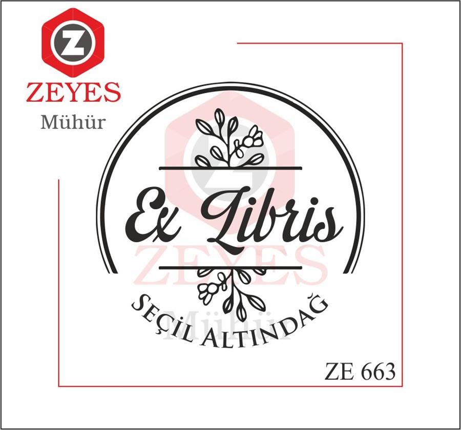Çiçekli Kitap Mührü   ZE 663