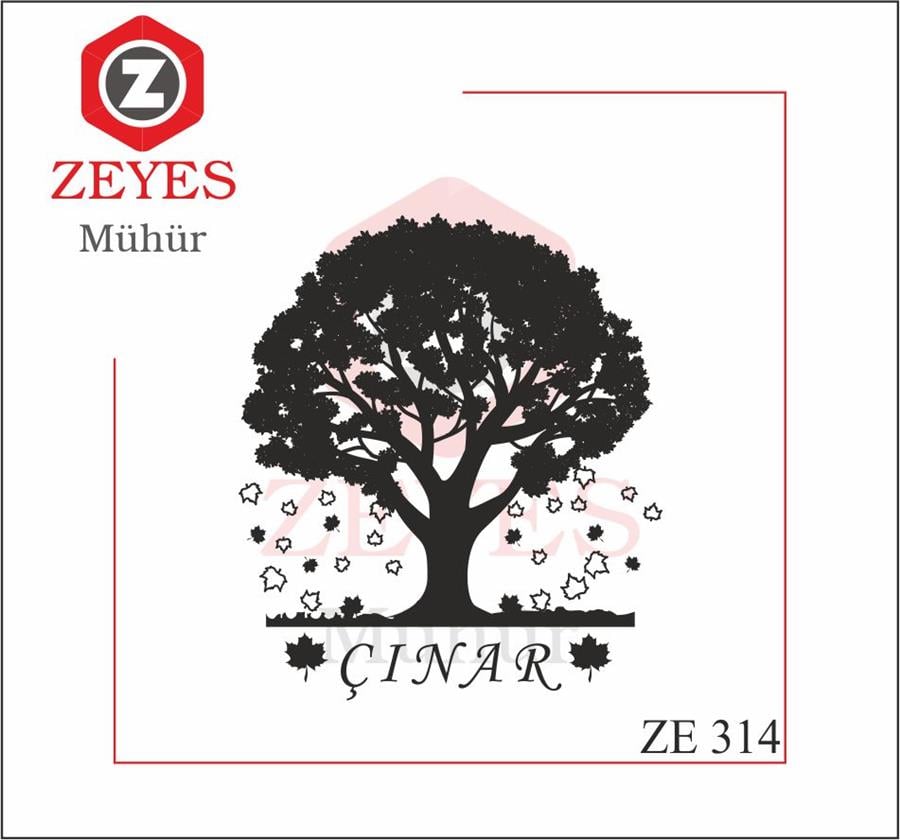 Çinar Agaci ve Yapraklar Kitap Mührü ZE 314