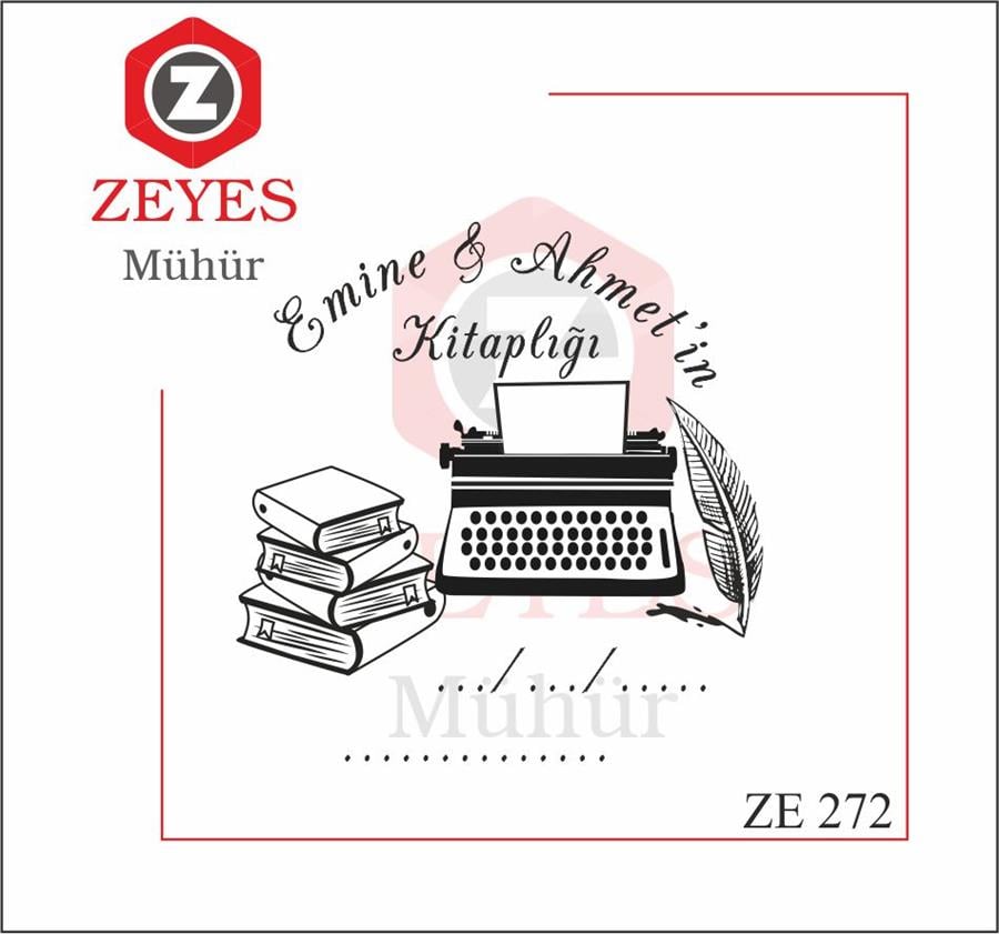 Daktilo ve Kitaplar Kitap Mührü  ZE 272