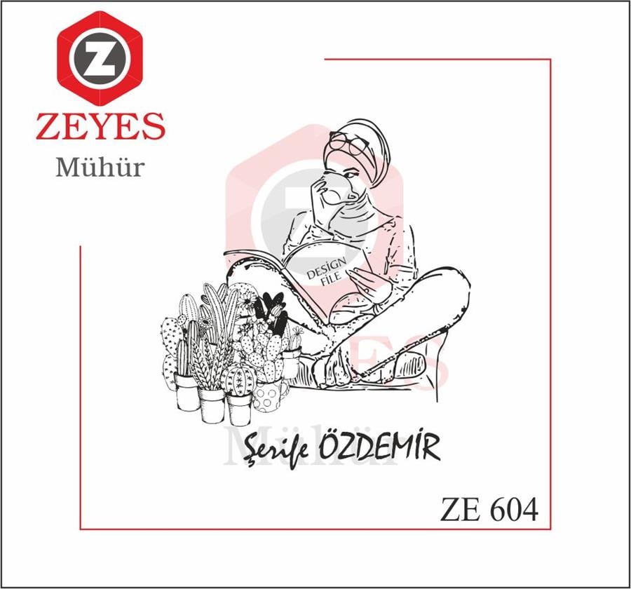 Dergisini Okurken Kahve Içen Tesettürlü Kiz  Kitap Mührü   ZE 604