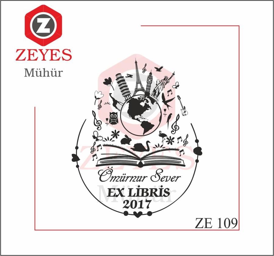 Exlibris Seyahat Kitap Mührü ZE 109