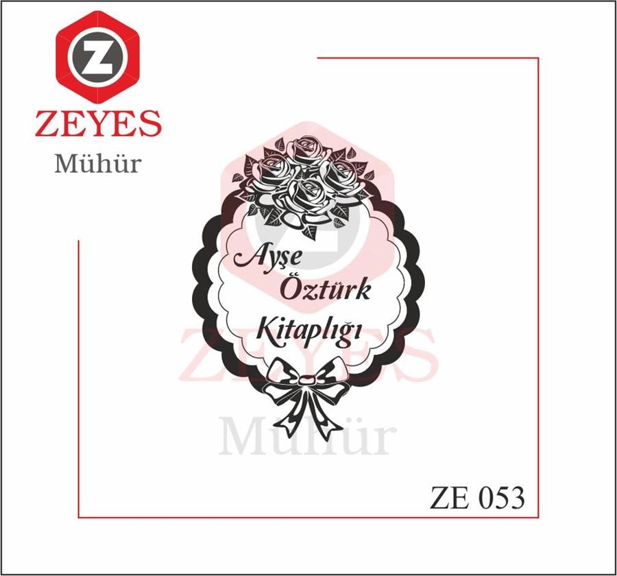 Gül Demeti Çerçeceli Kitap Mührü   ZE 053