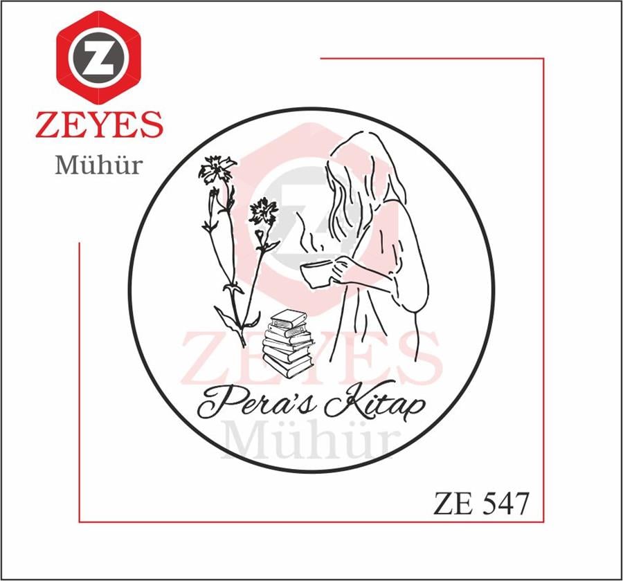 Kahve Içen Kadin Kitap Mührü   ZE 547