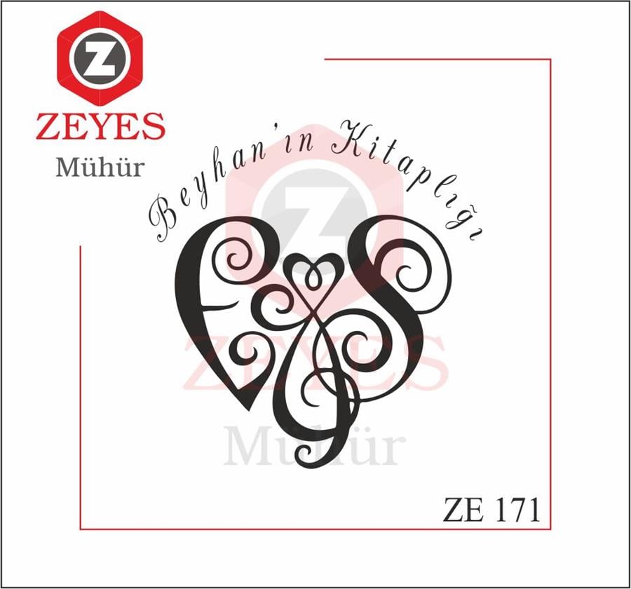 Kalp Desenli Kitap Mührü ZE 171