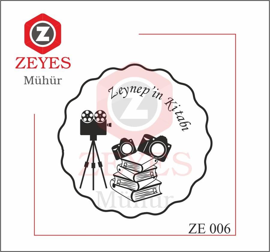 Kamera - Fotograf Makinesi Kitap Mührü ZE 006