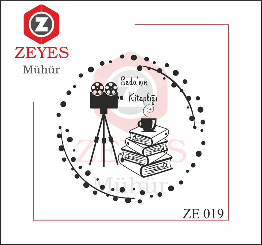 Kamera - Fotograf Makinesi Kitaplar Mührü ZE 019