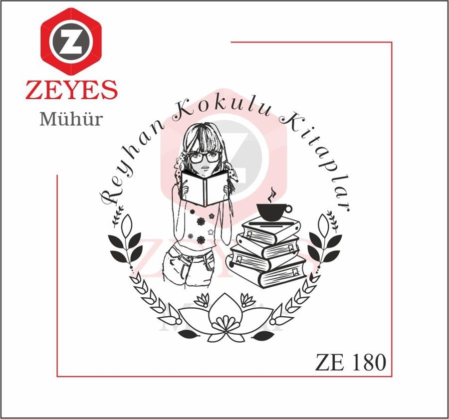 Kitap Okuyan  Kadin Kitap Mührü  ZE 180