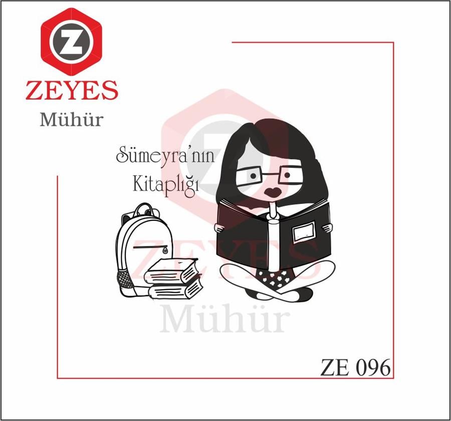 Kitap Okuyan Kiz - Çanta Kitap Mührü   ZE 096
