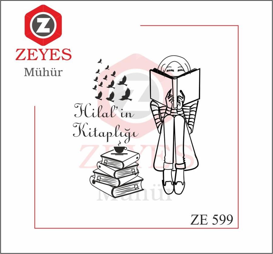 Kitap Okuyan  Tesettürlü Kiz  Kitap Mührü   ZE 599
