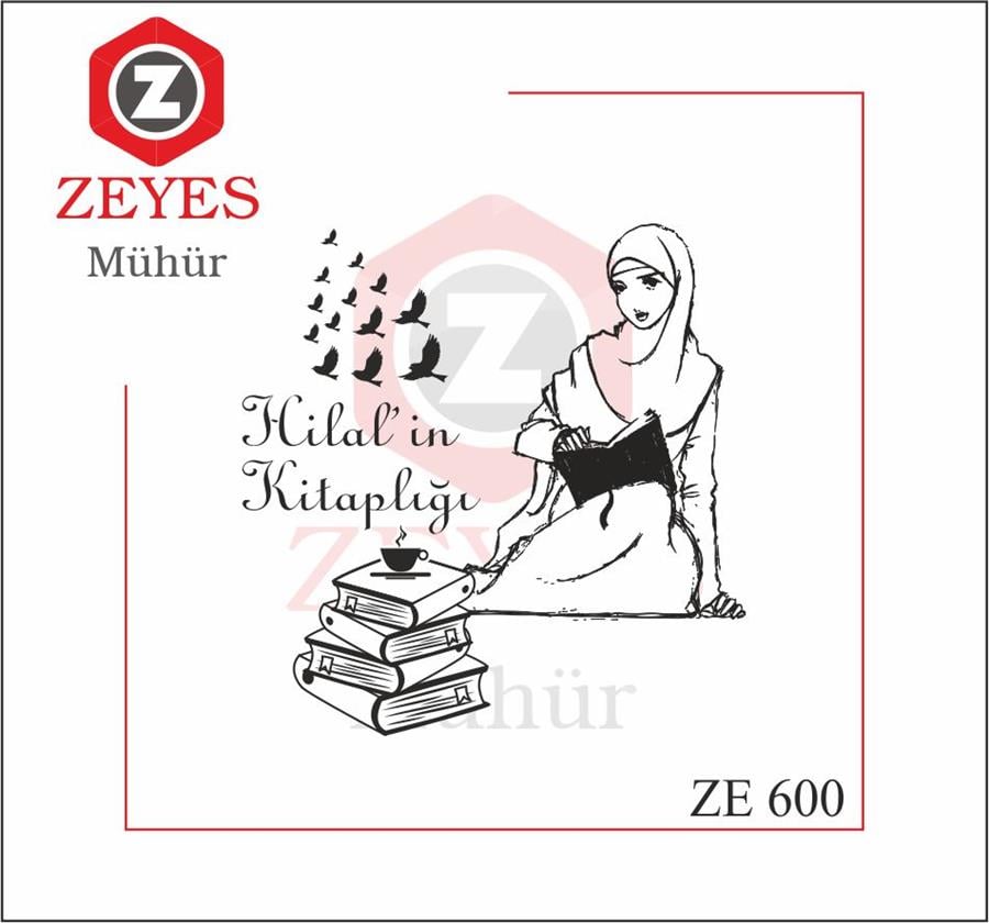 Kitap Okuyan  Tesettürlü Kiz  Kitap Mührü   ZE 600