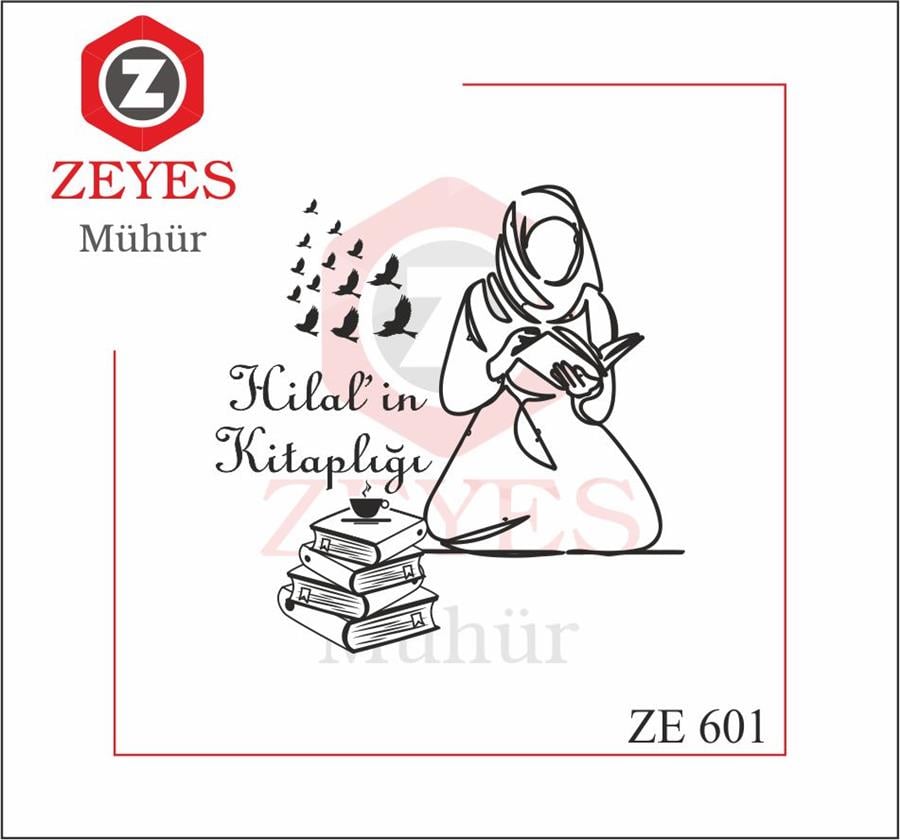 Kitap Okuyan  Tesettürlü Kiz  Kitap Mührü   ZE 601