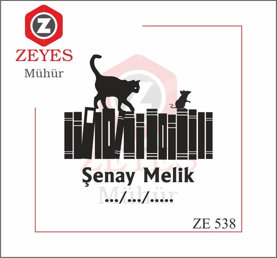 Kitaplarin Üzerinde Gezen Kedi  Mührü   ZE 538