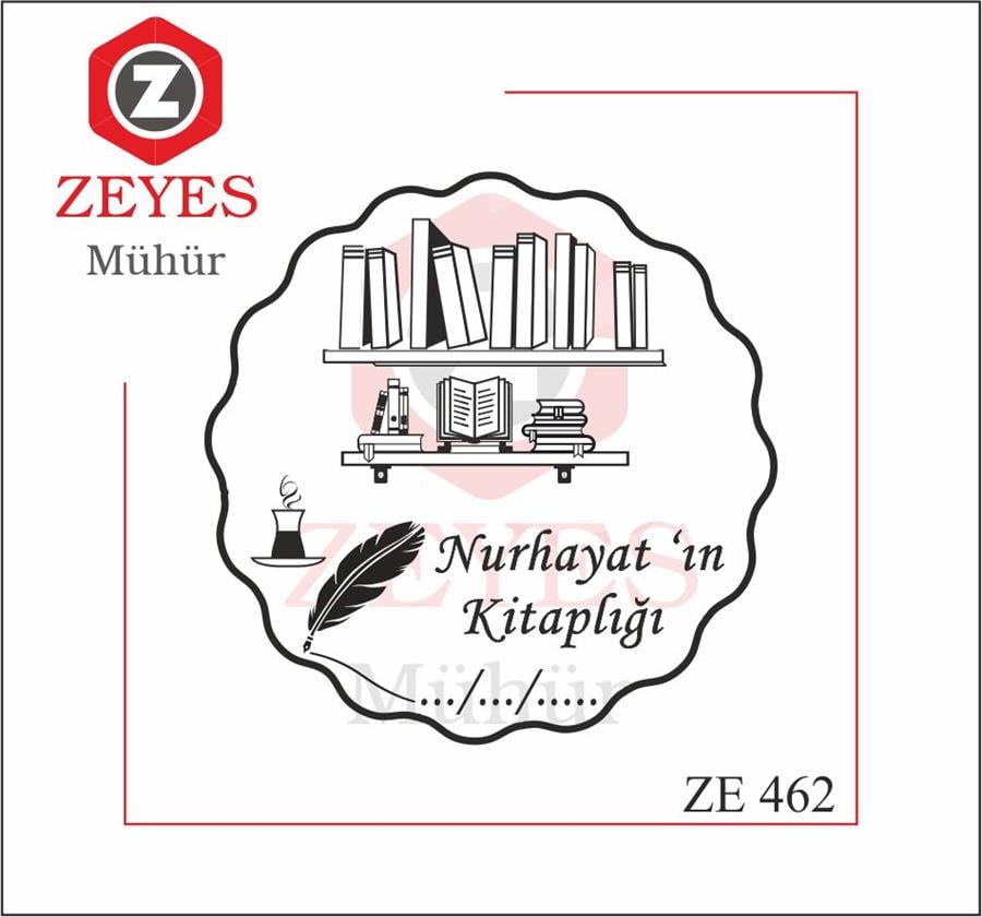 Kitaplik , Kus Tüyü ve Çay  Kitap Mührü   ZE 462