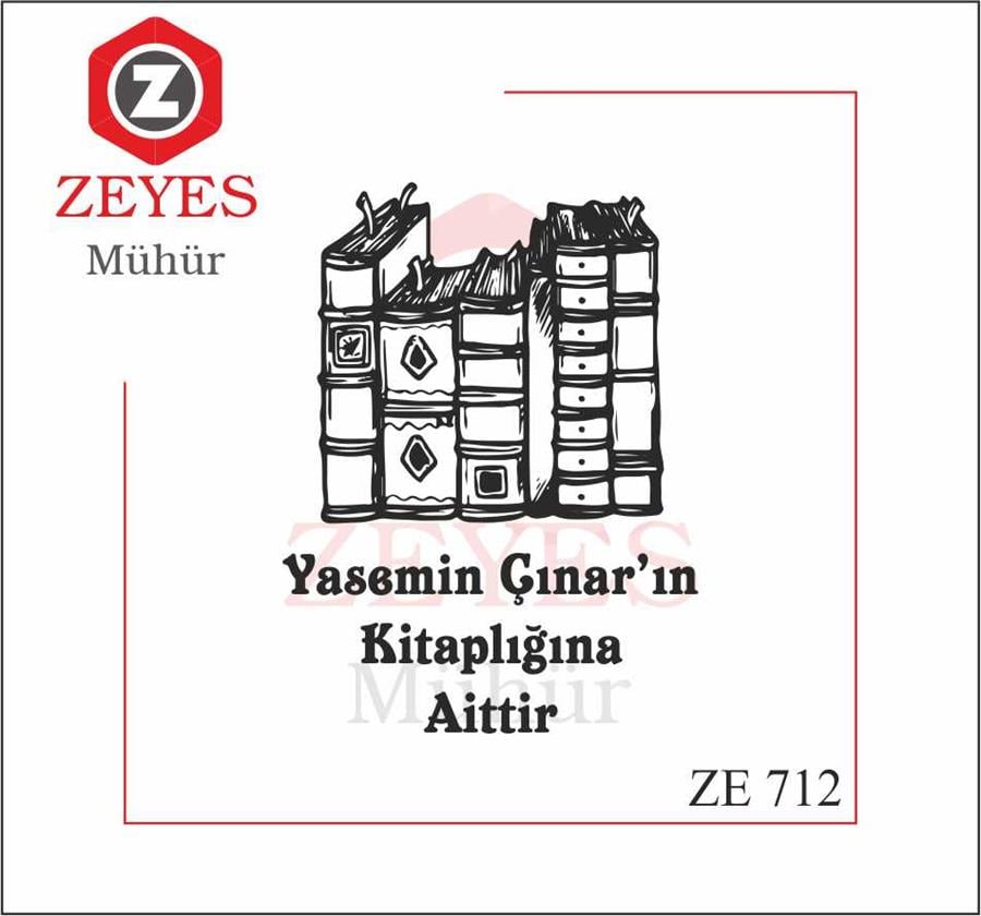 Kitaplik - Kütüphane  Mührü   ZE 712