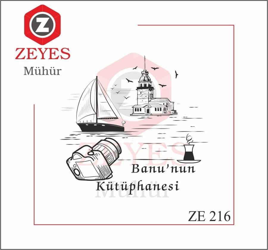 Kiz Kulesi Fotograf Tekne Deniz Kitap Mührü  ZE 216