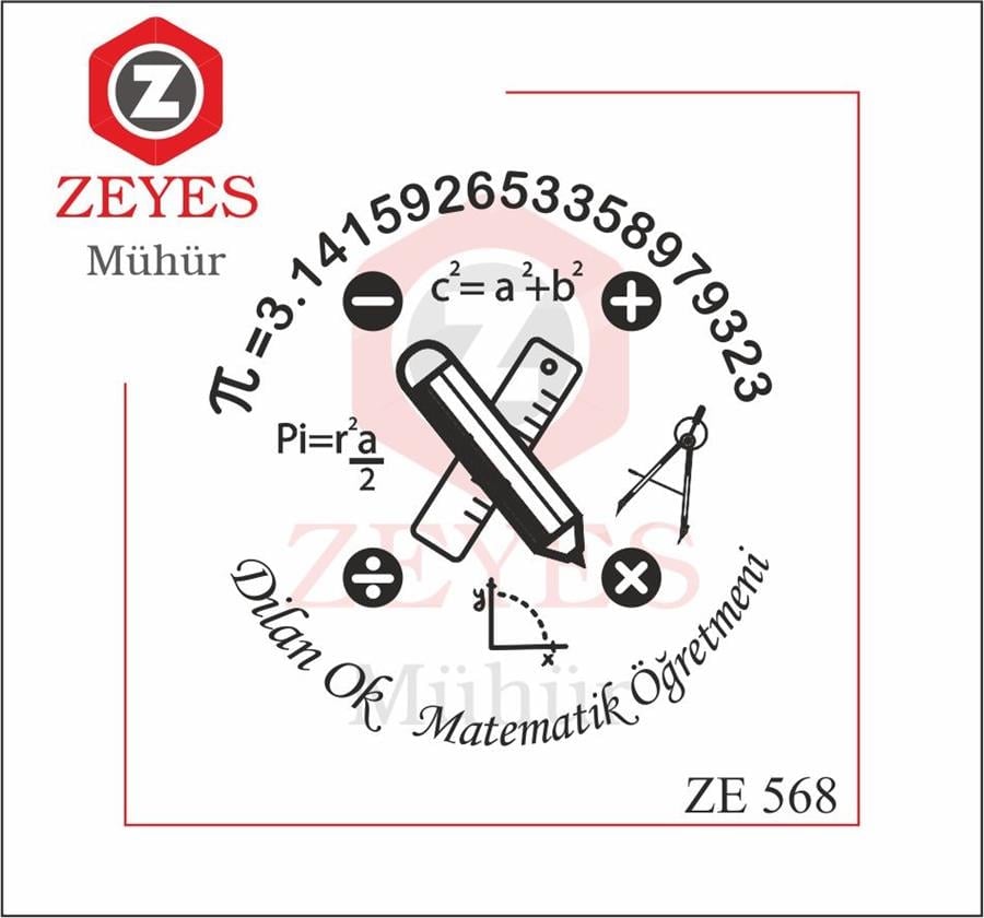 Matematik Ögretmeni  Mührü   ZE 568