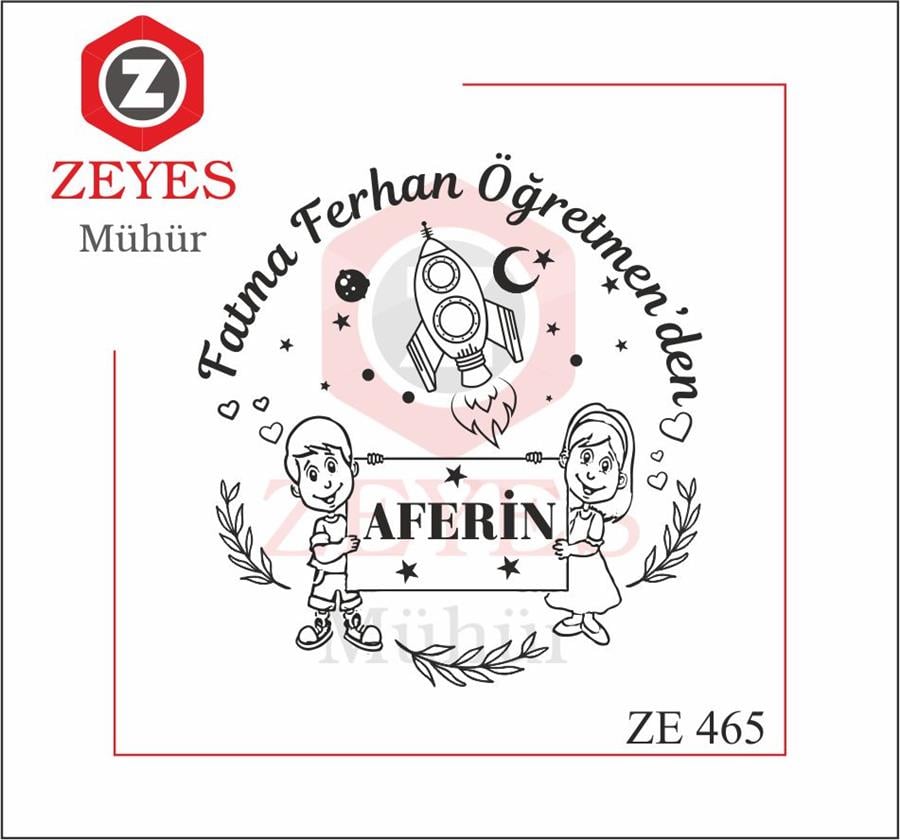 Neseli Çocuklar , Ayyildiz ve Uzay Mekigi Ile Aferin Mührü   ZE 465