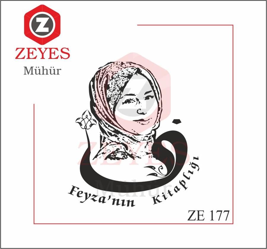 Portre Arapça F Harfi ile Kitap Mührü ZE 177