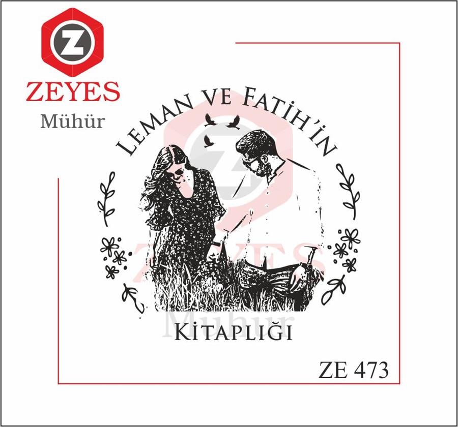 Portre -Çiçekler Arasinda Çift Kitap Mührü   ZE 473