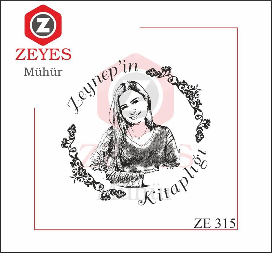 Portre Çiçekler Kitap Mührü  ZE 315
