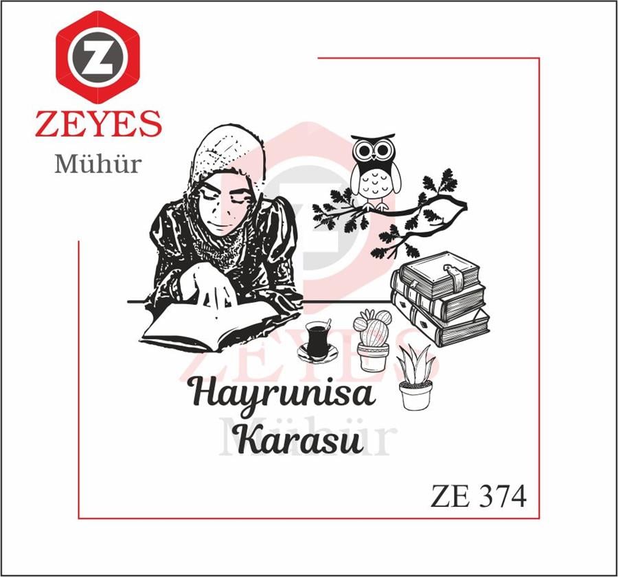 Portre Kitaplar ve Baykus   Mührü  ZE 374