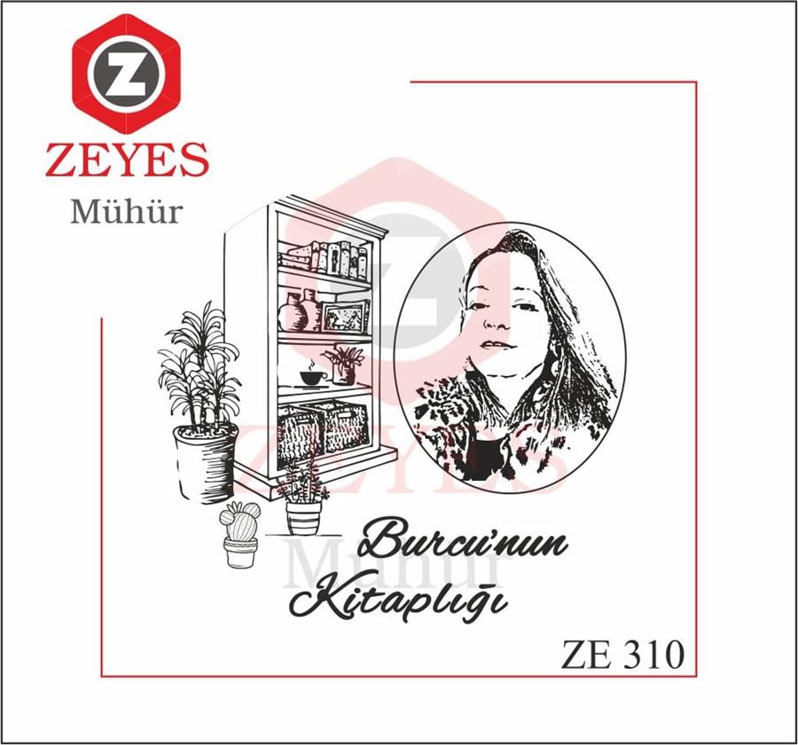 Portre Kitaplik Çiçekler Kitap Mührü ZE310