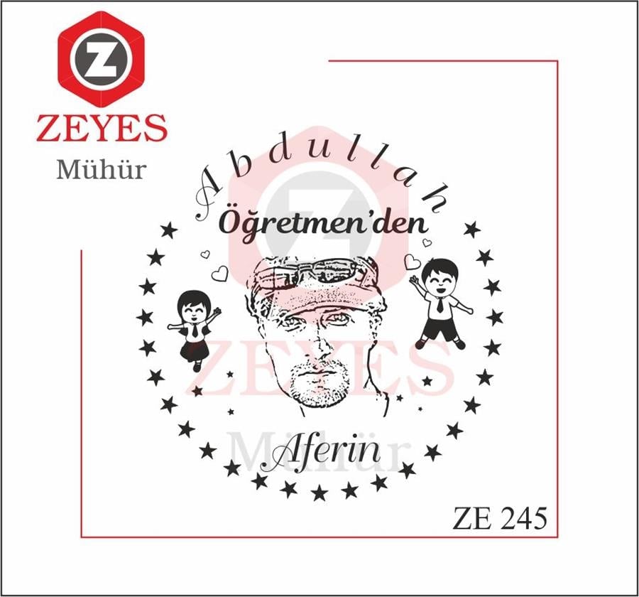 Portre Ögretmen Aferin Mührü ZE 245