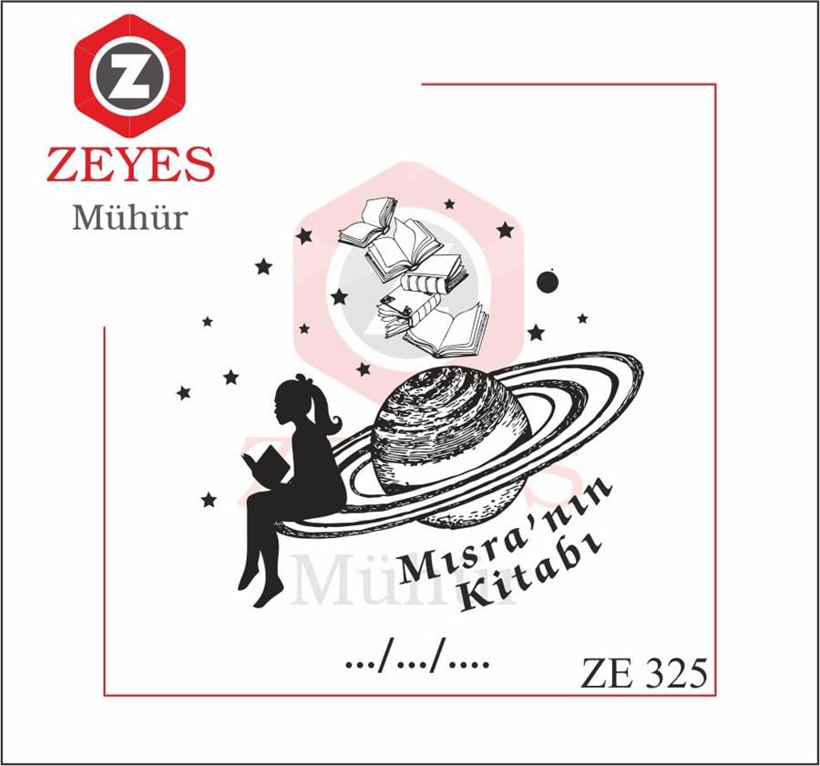 Satürn'de Kitap Okuyan Kiz   Kitap Mührü ZE 325