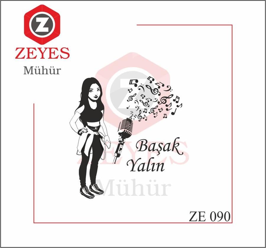 Spor Kiyafetli Kiz - Mikrofon Müzik Kitap Mührü ZE 090