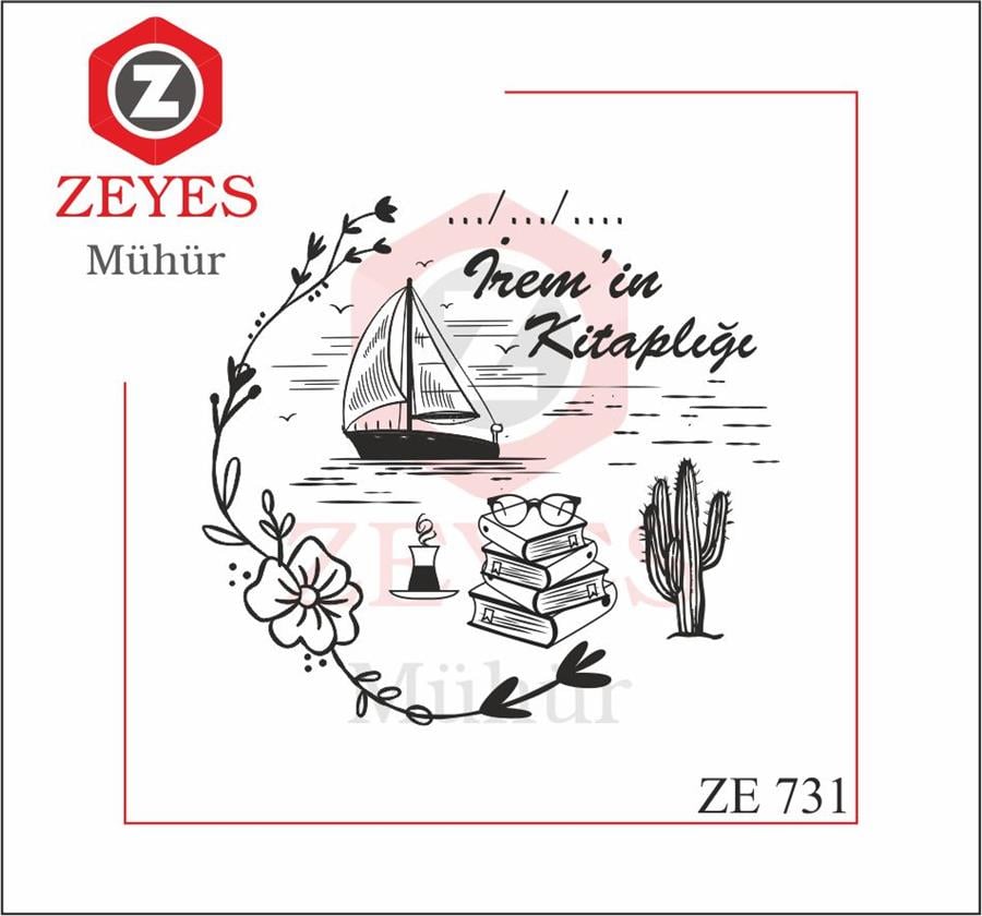Tekne ve Kaktüs Kitap  Mührü   ZE 731