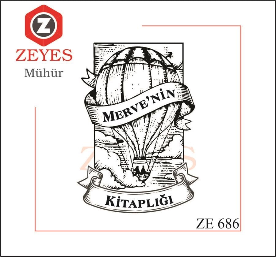 Uçan Balon Kitap Mührü   ZE 686