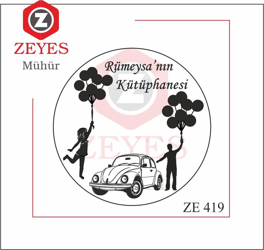 Uçan Balonlu Kiz -Erkek ve Vosvos Kitap Mührü   ZE 419