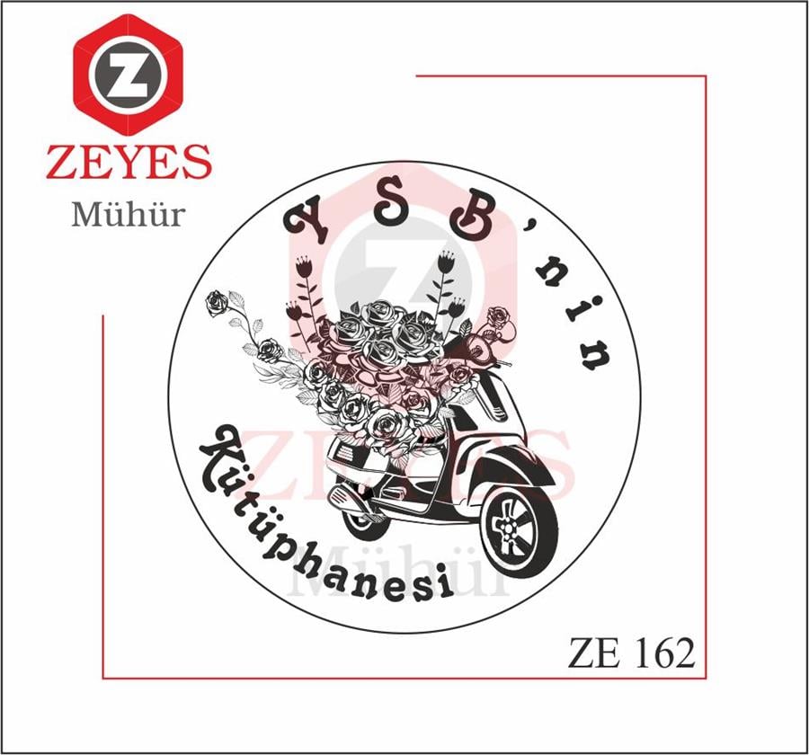 Vespa Motosiklet Gül Demeti Kitap Mührü  ZE 162