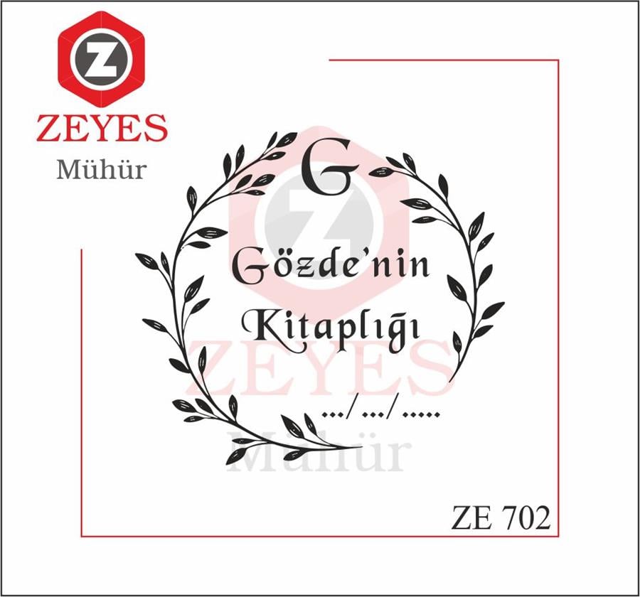 Yaprak Çerçeveli Kitap Mührü   ZE 702