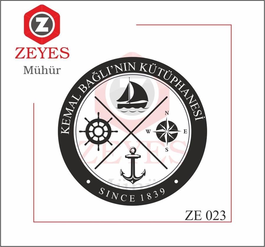 Yelkenli Deniz Kitap Mührü  ZE 023
