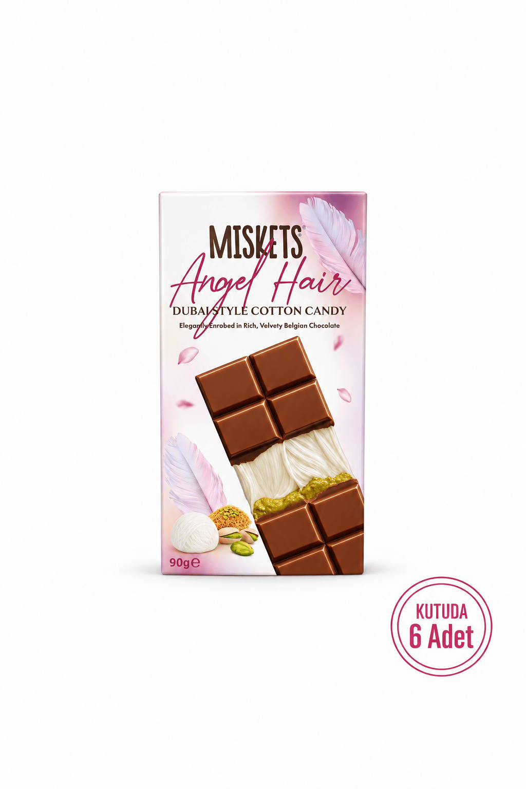Angel Hair Sütlü Dubai Çikolatası 90 gr x 6 Adet