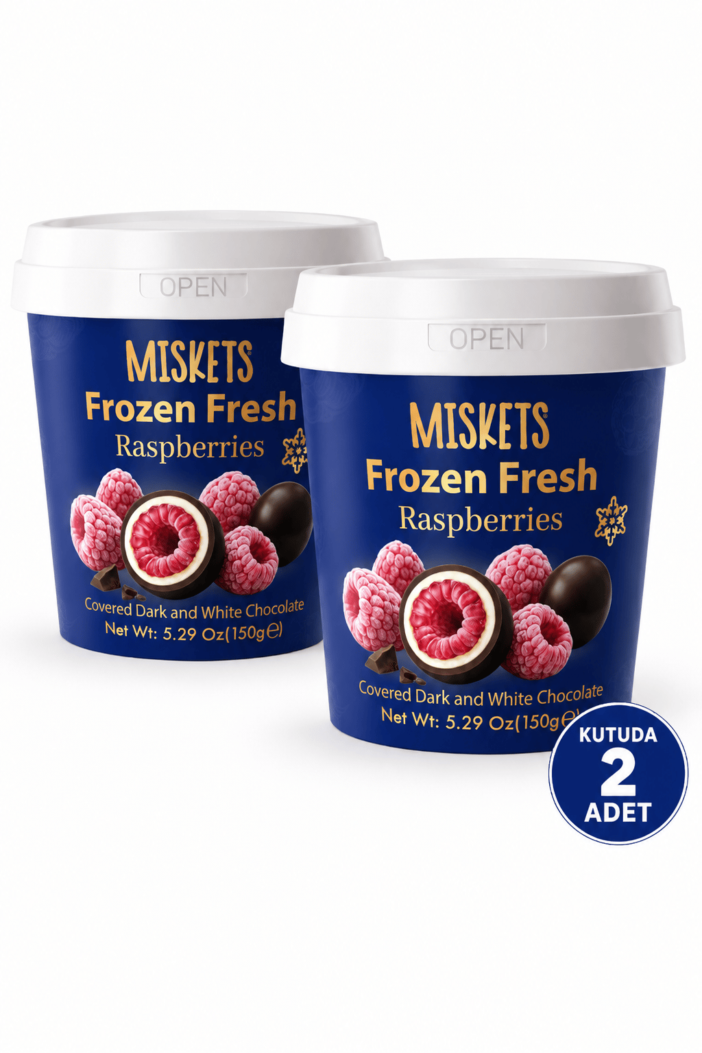 Frozen Fresh Bitter Çikolata Kaplı Dondurulmuş Frambuaz 150 g x 2 Adet