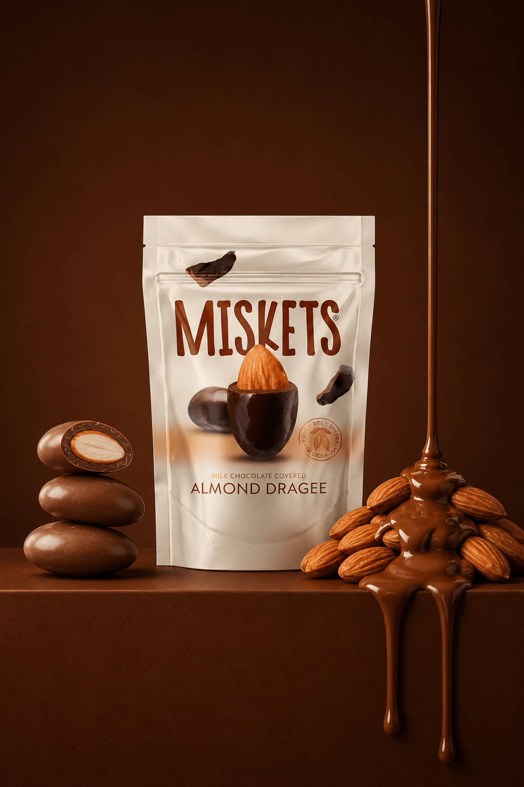 Kavrulmuş Bademli Sütlü Çikolata Kaplamalı Draje 70g x 6 Adet